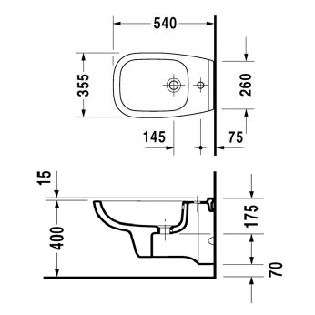 Биде подвесное DURAVIT D-CODE 22361500002