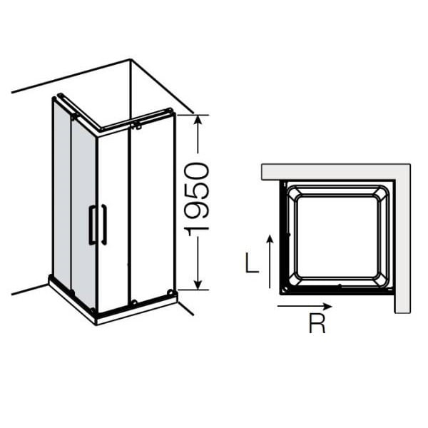 Дверь для душевого уголка раздвижная Provex S-Lite 0004 SK 05 GL L