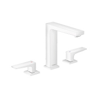 Смеситель для раковины на 3 отверстия с донным клапаном Push-Open Hansgrohe Metropol 32515700 белый матовый