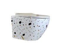 Унитаз подвесной безободковый Bronze de Luxe Terrazzo, крышка белая (2092-W)