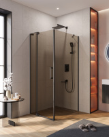 Душевой уголок (80х100) CEZARES SLIDER SLIDER-AH-1-100-80/90-BR-NERO