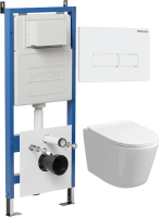 Комплект унитаза с инсталляцией Grossman Pragma 97.4477SQ.03.000 с клавишей смыва