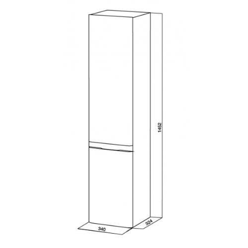 M55CHR0341VF BLISS, шкаф-колонна подвесной, правый, 34см, двери с доводчиками, венге, фактурная