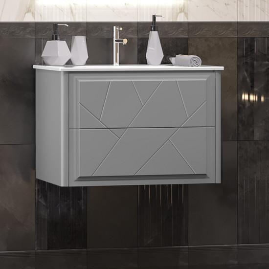 Тумба под раковину Opadiris Луиджи 70   00-00005953 серый матовый (без раковины)