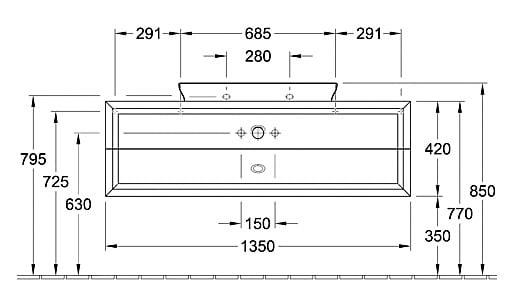 Тумба под умывальник brilliant white/хром Villeroy&Boch LA BELLE A58310DJ