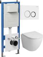 Комплект унитаза с инсталляцией Grossman Galaxy 97.4455SQ.01.000 с клавишей смыва