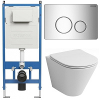 Комплект унитаза с инсталляцией Grossman Style 97.4477S.05.10M с клавишей смыва