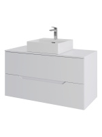 Тумба с раковиной подвесная 100 см, Orange Line Li-100TuwMDF+B04-500W белый