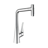 Смеситель для кухни с выдвижным изливом Hansgrohe Metris Select M71 2jet 73816000 хром