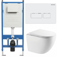 Комплект унитаза с инсталляцией Grossman Pragma 97.4411SQC.03.000 с клавишей смыва