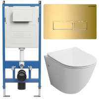 Комплект унитаза с инсталляцией Grossman Pragma 97.4411SQ.03.300 с клавишей смыва