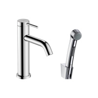 Смеситель для раковины с гигиеническим душем EcoSmart+ Hansgrohe Tecturis S 73211000 хром