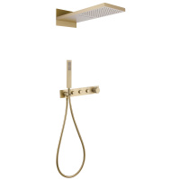 Душевой комплект ABBER Rund AF8752G скрытого монтажа без излива, термостат, золото матовое Душевой комплект ABBER Rund AF8752G скрытого монтажа без излива, термостат, золото матовое