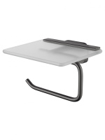 Держатель для туалетной бумаги с полкой WONZON & WOGHAND GRAFFITY, темный графит WW-9326