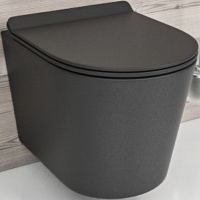 Подвесной безободковый унитаз с сиденьем микролифт beWash Aldo BKWHR101480