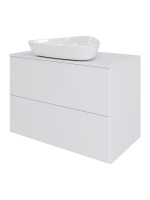 Тумба с раковиной подвесная 75 см, Orange Otto Ot-75TuMDF+B07-500W белый глянец