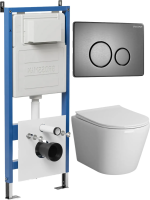 Комплект унитаза с инсталляцией Grossman Style 97.4478SQ.05.42M с клавишей смыва