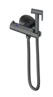 Смеситель с гигиеническим душем и термостатом встраиваемый WONZON & WOGHAND, темный графит WW-88819902-BGM