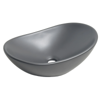 Раковина накладная (48х30,5) Gid Lago, 9133gnm серый матовый