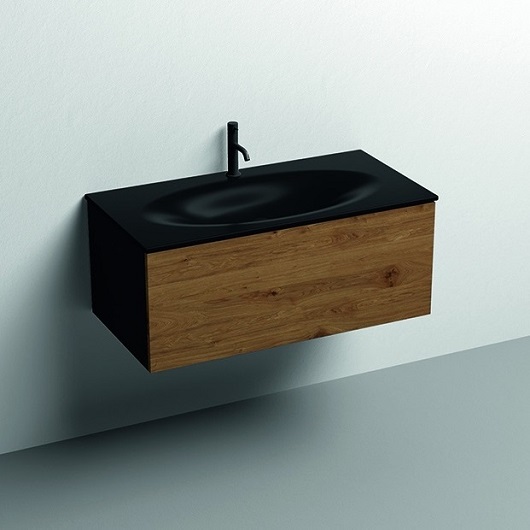 Раковина встраиваемая сверху (122х52) Kerasan Shape 548031*1 черный матовый