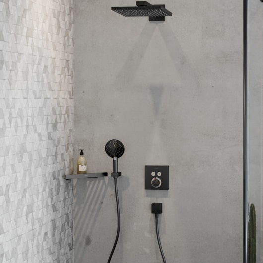 Подключение для душевого шланга Hansgrohe FixFit Square 26455670 черный матовый