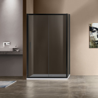 Душевой уголок Vincea  Garda VSR-1G9012CGB (120х90)  черный, стекло тонированное
