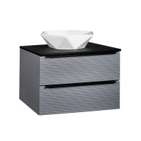 Тумба под раковину RUNO Орлеан 70 серый чёрный подвесная  (00-00002021)