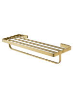 Полотенцедержатель с полкой WONZON & WOGHAND LOTTE, брашированное золото WW-8381A-BG