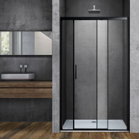 Душевая дверь Vincea Soft VDS-3SO120CLB, (120х195)  черный, стекло прозрачное