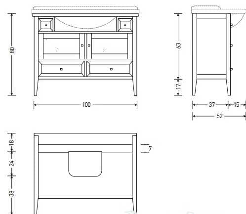 Тумба под раковину Eban FBSAR105-B bi decape*6