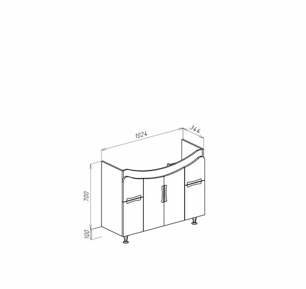 Тумба под раковину Bellezza Лагуна 105 4632118110010
