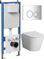 Комплект унитаза с инсталляцией Grossman Galaxy 97.4478SQ.01.100 с клавишей смыва