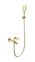 Смеситель для ванны с душем и термостатом WONZON & WOGHAND STAY 3, брашированное золото WW-B2026-A1-BG