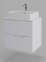 Тумба с раковиной подвесная 60 см Orange Line Li-60TuwMDF+B04-500W белый