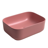 Раковина накладная (40х30) Gid Geometrico 1335pkm, розовый матовый