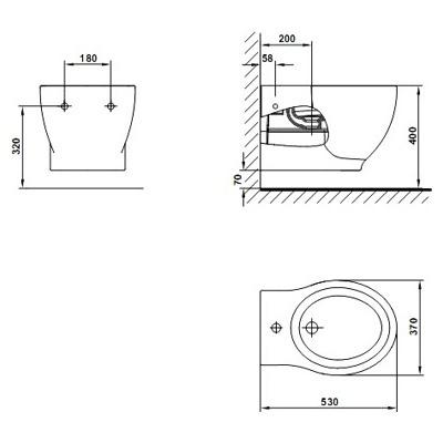 Биде подвесное GALA Klea 33362