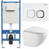 Комплект унитаза с инсталляцией Grossman Cosmo 97.4455SQC.02.000 с клавишей смыва