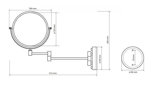 Косметическое зеркало без подсветки Bemeta 106301705