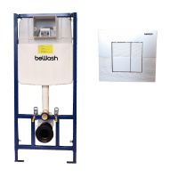 Комплект Инсталляция beWash для подвесного унитаза BW74 с кнопкой смыва Fide P03MC, хром матовый  K500RZVP0300MKK00000