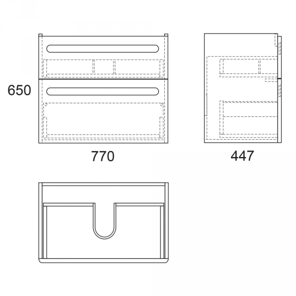 Тумба под раковину Owl 1975 Otalia, 80 см, 2 ящика OW04.06.00