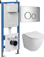 Комплект унитаза с инсталляцией Grossman Style 97.4455SQ.05.10M с клавишей смыва