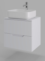 Тумба с раковиной подвесная 60 см Orange Line Li-60TuwMDF+B05-500W белый