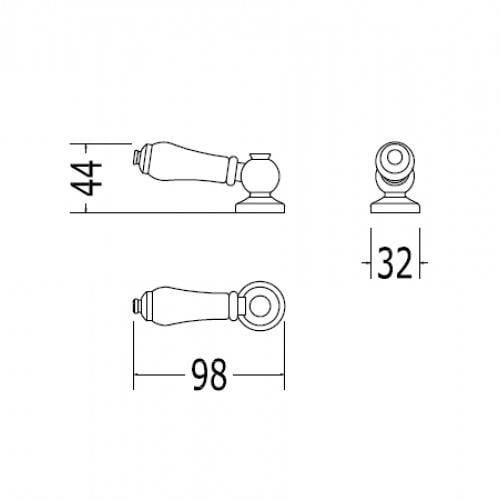 Ручка механизма слива Devon&Devon CLASSIC/ETOILE/OXFORD IB1042CPM