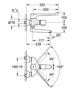 Термостат для раковины, DN 15 Grohe Grohtherm Ergomix 34018 000 (34018000) Термостат для раковины, DN 15 Grohe Grohtherm Ergomix 34018 000 (34018000)