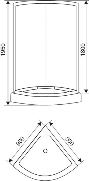 Душевой уголок (90x90x194) Arcus Белый AS-301-9