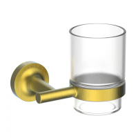 Стакан для зубных щеток с держателем WONZON & WOGHAND SIMPLE, брашированное золото WW-6521-BG