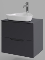 Orange Line Li-60TugMDF+B07-500W Тумба с раковиной подвесная 60 см, графит/белый