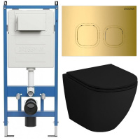 Комплект унитаза с инсталляцией Grossman Cosmo 97.4455BMSQ.02.300 с клавишей смыва