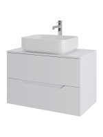 Тумба с раковиной подвесная 80 см, Orange Line Li-80TuwMDF+B05-500W белый