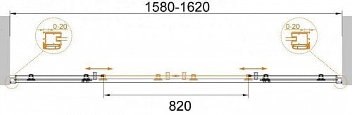 Душевая дверь в нишу Cezares ANIMA-BF-2-160-P-Cr